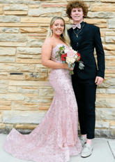 June | Mermaid Spaghetti Straps Light Pink Sequin Long Prom Dress - Price #price_variant_lowest# - Light Pink - PromDressClub